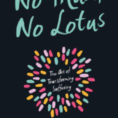 No Mud No Lotus book cover by Thich Nhat Hanh featuring minimalist lotus illustration on black background with calligraphy