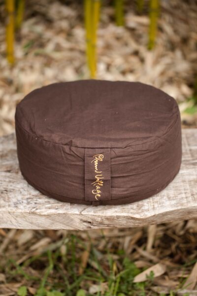 Organic meditation cushion providing support for cross-legged and kneeling postures during sitting meditation