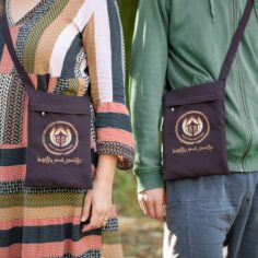 Close up of Plum Village travel wallet with zipper