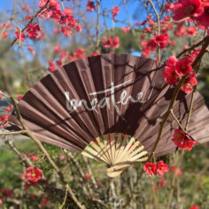 Plum Village Fan with "Breathe", calligraphy of Zen Master Thich Nhat Hanh