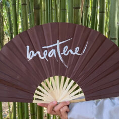Plum Village Fan with "Breathe", calligraphy of Zen Master Thich Nhat Hanh