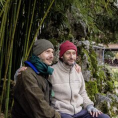 Close-up of the Plum Village Organic Cotton Beanie, showcasing its breathable and soft texture