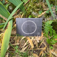 Thich Nhat Hanh’s calligraphy on slate, durable and suitable for indoor and outdoor use.