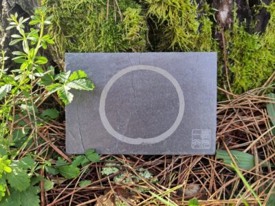 Thich Nhat Hanh’s calligraphy on slate, durable and suitable for indoor and outdoor use.