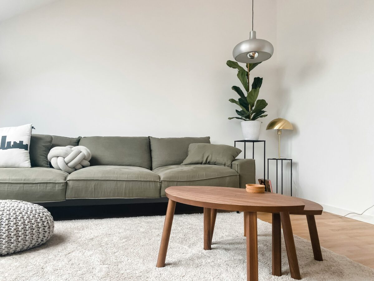 Multi-purpose living room furniture supporting mindful living practices and sustainable interior design choices.