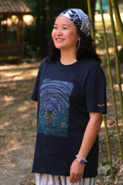Plum Village T-shirt: Bell Tower Blue